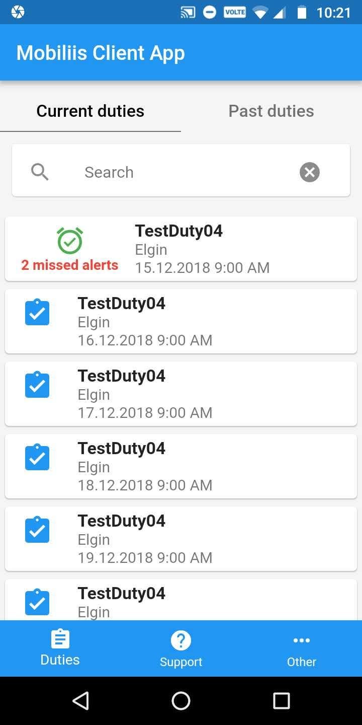 Mobiliis Client app Mobiliis Client app